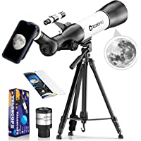 2021Telescopio Astronómico Kit- Potente HD Profesional Telescopios con Trípode- Adaptador de Teléfono- Oculare(PL30mm…